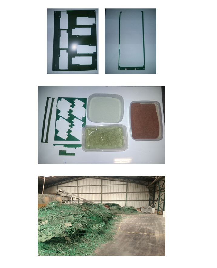 fiberglass, copper, resin powder