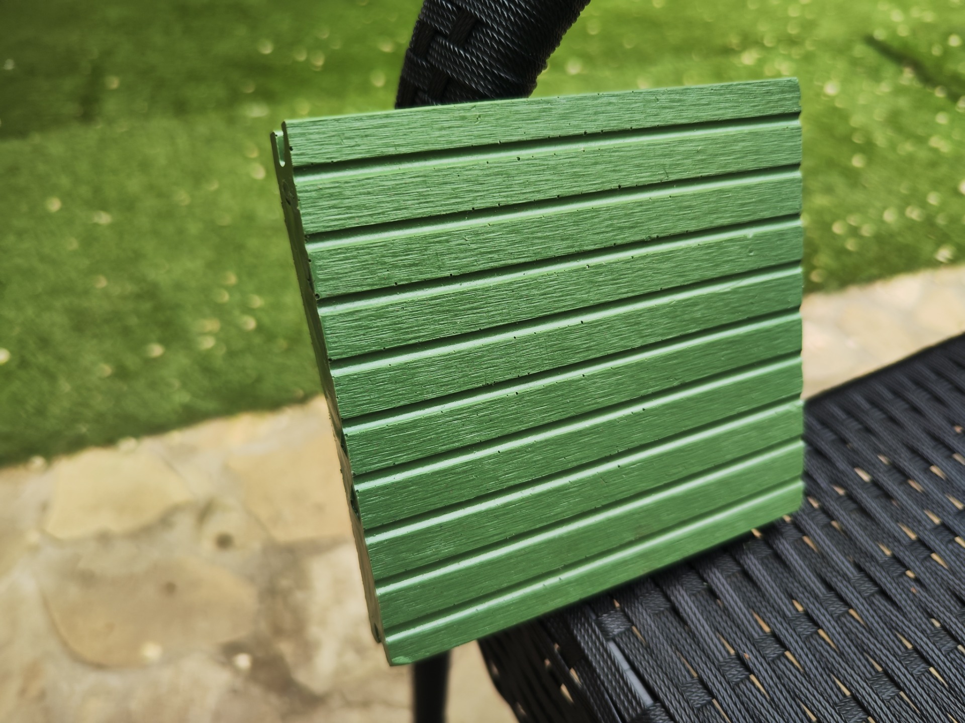 terrace covering test made of composite material in different colors