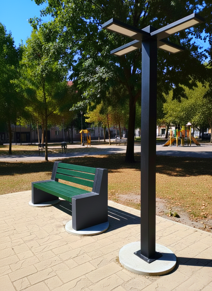 Public lighting candelabra composite